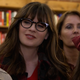 Pepperwood Chronicles cosplayers flank Zooey Deschanel (Screenshot: FOX)